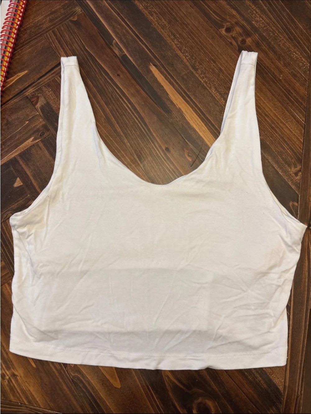 BOODY White Scoop Crop Tank Top